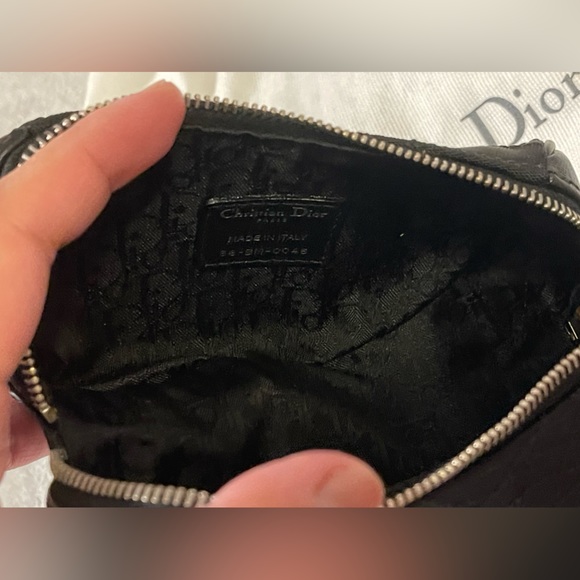 ❤️SOLD❤️Unused Authentic DIOR Black Cannage Mini Pouch in Canvas w Leather Trim - Picture 6 of 8